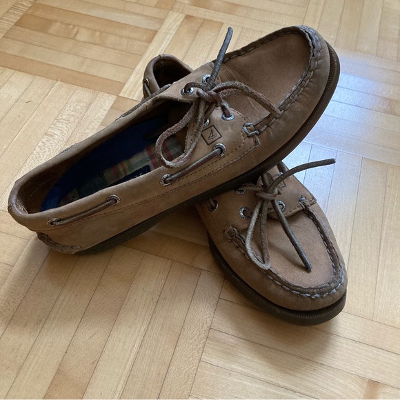 Sperry Top-Siders authentic original tan leather 2-eye boat shoes women US 6.5 - Picture 5 of 8